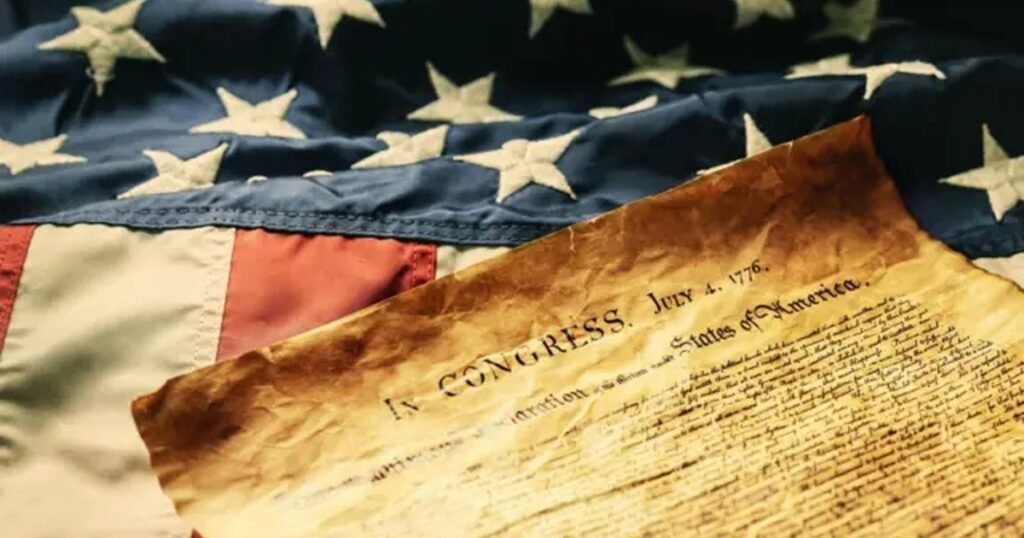 Declaración de Independencia de los Estados Unidos (1776), documento fundacional al que refiere la conferencia de Juana Manso sobre la Historia de los Estados Unidos.